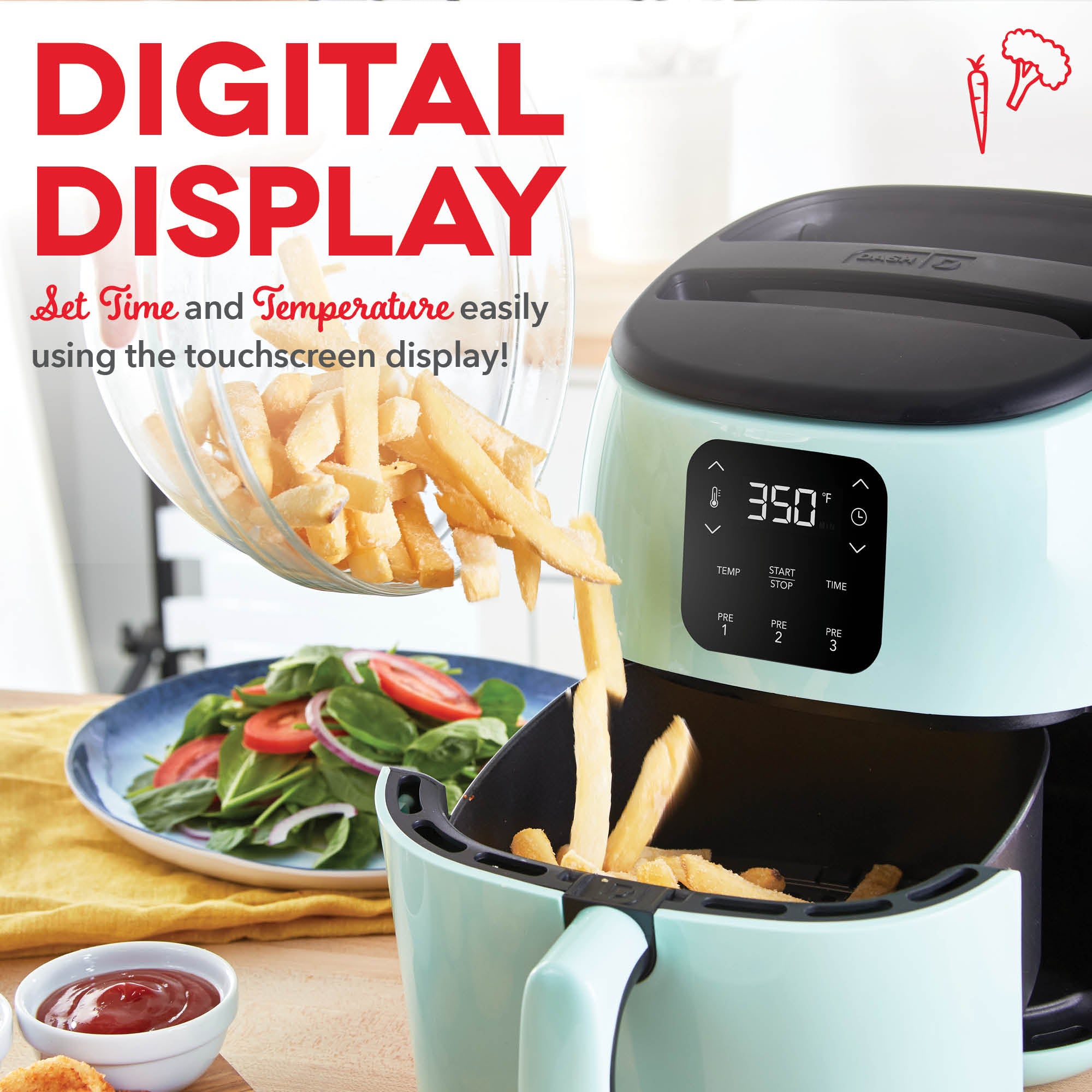 Digital Tasti-Crisp Air Fryer 2.6QT